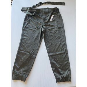 NWT Sanctuary Olive Green satin Pants‎ Casual Relaxed Fit 32